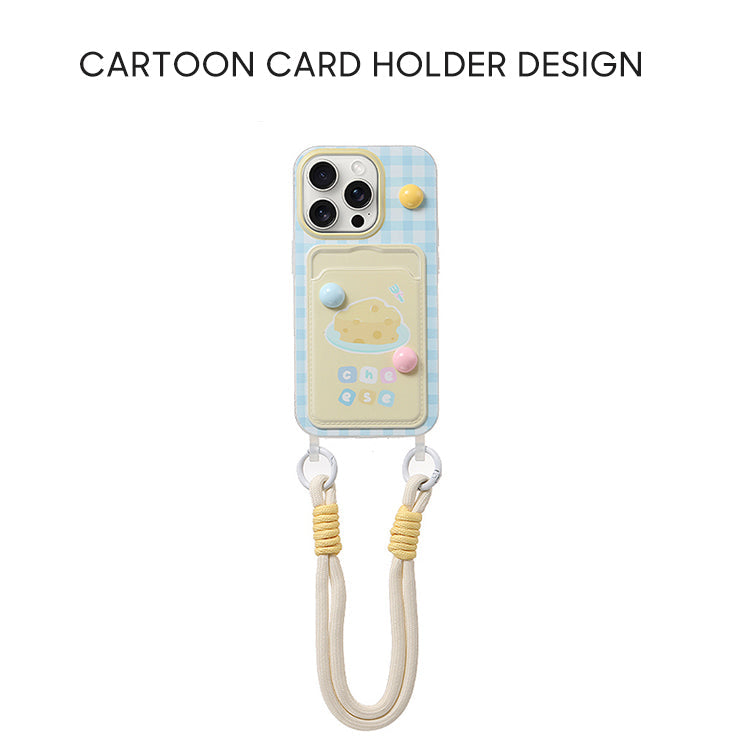 iPhone Lanyard Series | Cartoon Design Card Holder Phone Case